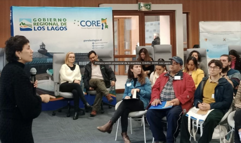 The Citizens' Climate Assembly in the Los Lagos region of southern Chile met in 2023 to present advice to the regional government on environmental education, energy efficiency and water management. Credit: Los Lagos Regional Government