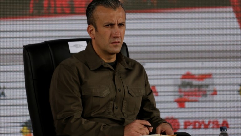 Venezuela''s Vice President Tareck El Aissami attends the swearing-in ceremony of the new board of directors of Venezuelan state oil company PDVSA in Caracas.