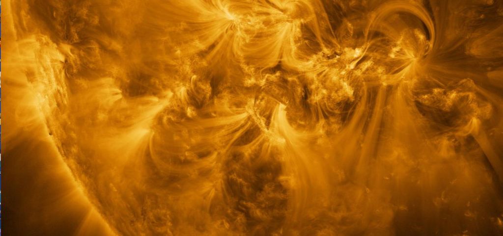 The Sun's superheated plasma follow magnetic field lines and extends beyond the photosphere in the same regions the sunspots occur. Image Credit: ESA