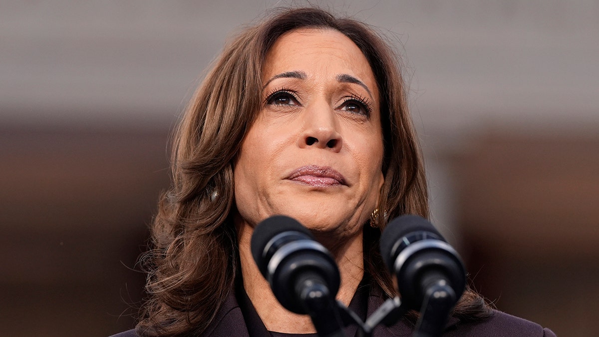 Vice President Kamala Harris delivers a concession speech after the 2024 presidential election, on Wednesday, Nov. 6, on the campus of Howard University in Washington, D.C.