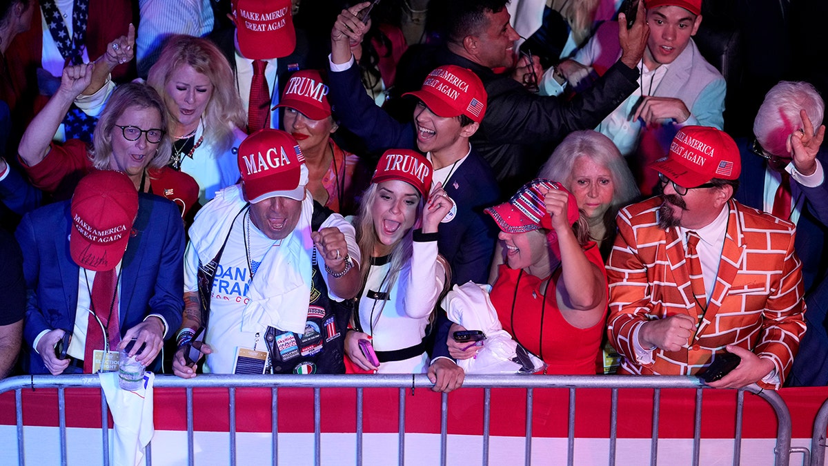 Trump supporters celebrating victory