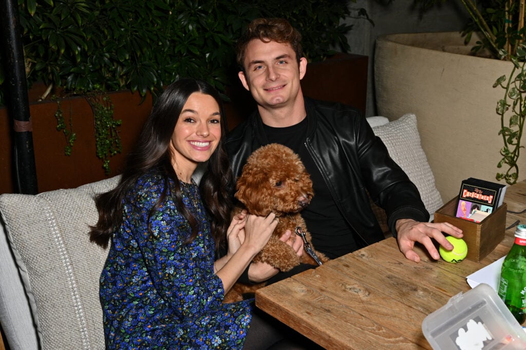 Ally Lewber, Hippie and James Kennedy attend Dogsgiving with REÁL MESA at 1 Hotel on December 03, 2024 in West Hollywood, California.