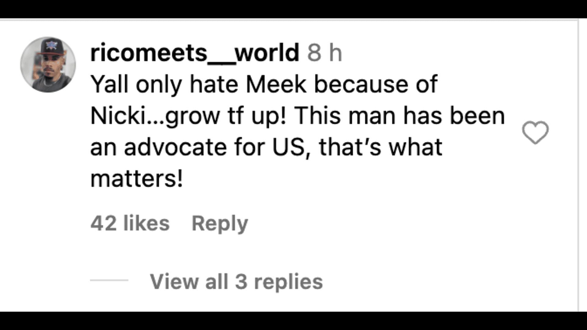 Instagram users expressed support for Meek after he criticized the US media's coverage of the UnitedHealthcare CEO's death (Image via Instagram/@theneighborhoodtalk)