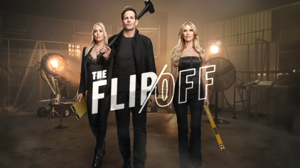 A The Flip Off promo with Heather Rae, Tarek El Moussa, and Christina Haack freshly after being Christina Hall.