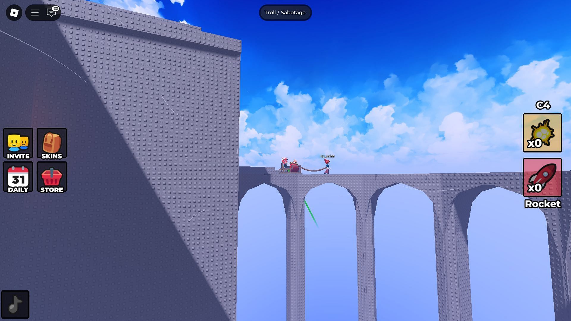 Crossing a stage (Image via Roblox)