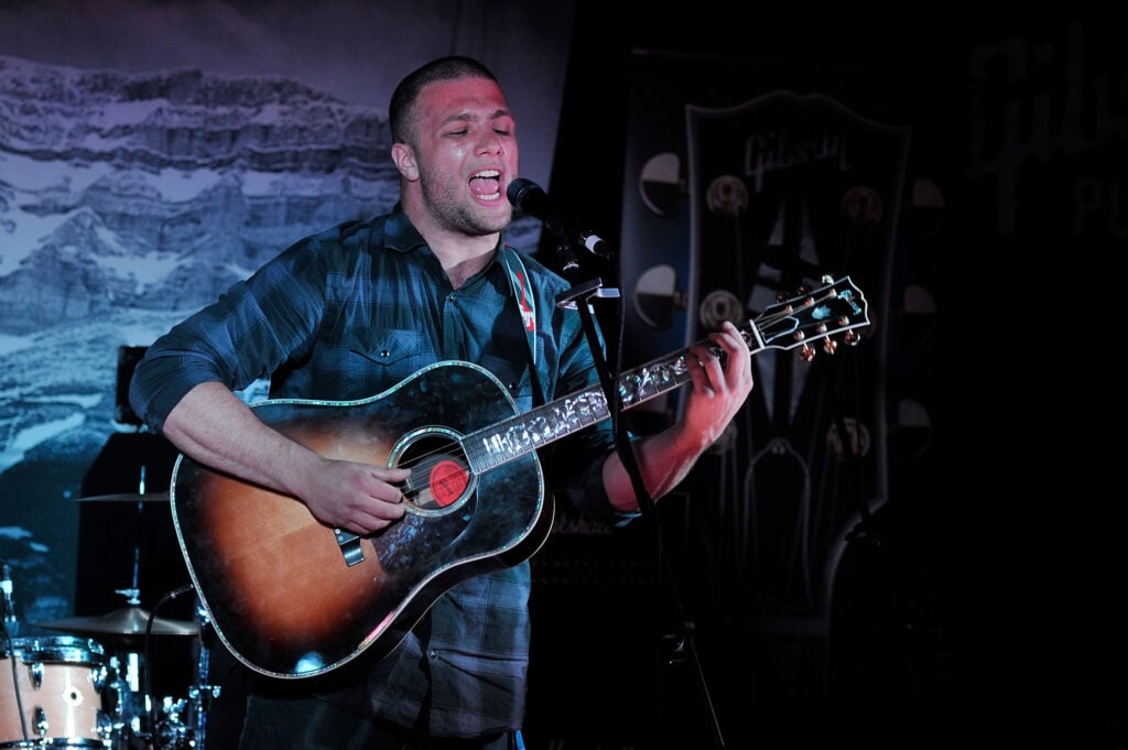 Cosmo Jarvis performs at Music Cafe at Inside Inc Club during Sundance London on April 29, 2012 in London, England.