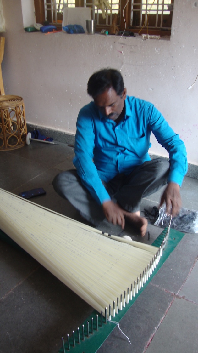 Master weaver Laxman Tadaka prepares his materials. Credit: Rina Mukherji/IPS