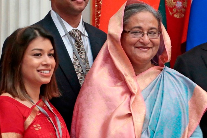 Tulip Siddiq with her aunt Sheikh Hasina on a visit to the Kremlin in 2013