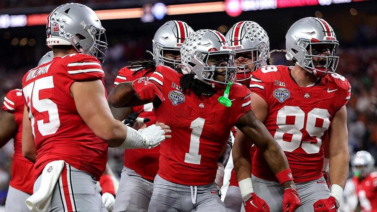 Quinshon Judkins celebrates