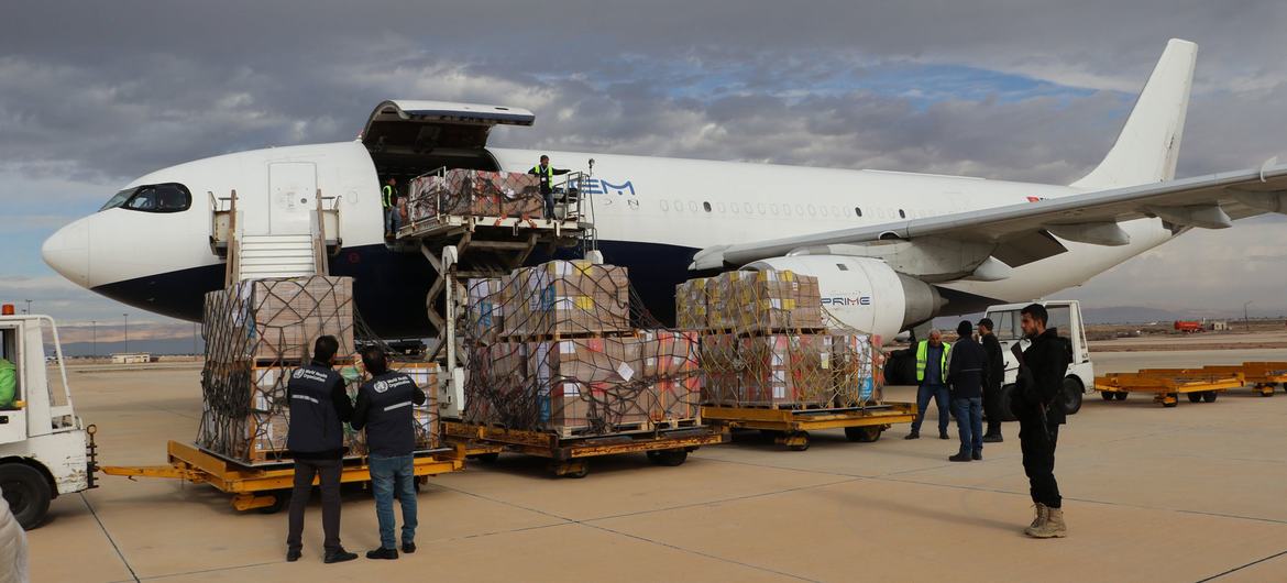 The first WHO emergency charter of 2025 lands in Syria delivering 32.5 tons of medicine and emergency kits.