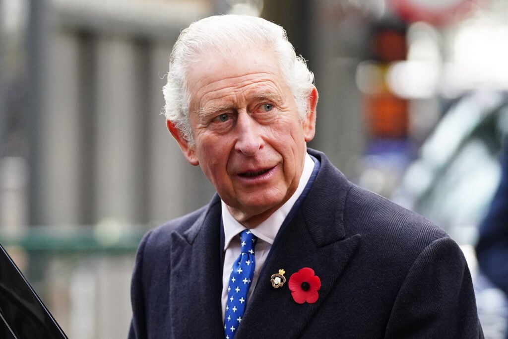 King Charles visits Glasgow Central Station to view two alternative fuel, green trains as part of Network Rail's "Green Trains @ COP26" event on November 5, 2021 in Glasgow, Scotland.