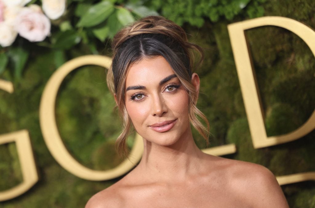 Internet personality Brianna LaPaglia arrives for the 82nd annual Golden Globe Awards at the Beverly Hilton hotel in Beverly Hills, California, on January 5, 2025. 