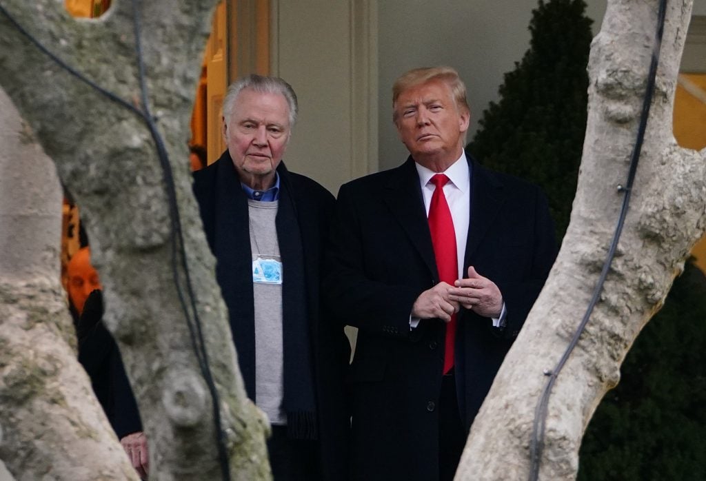 Disgraced former president Donald Trump and disgraced former actor Jon Voight in 2020.