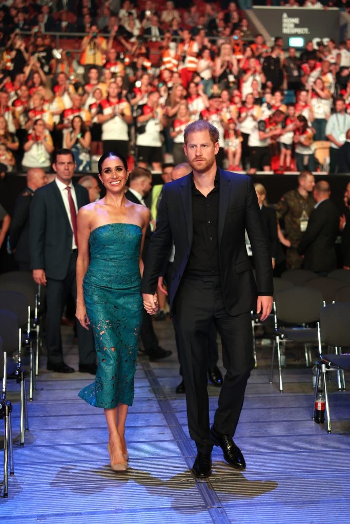 Prince Harry, Duke of Sussex, and Meghan, Duchess of Sussex attend the closing ceremony of the Invictus Games Düsseldorf 2023 at Merkur Spiel-Arena on September 16, 2023 in Dusseldorf, Germany.