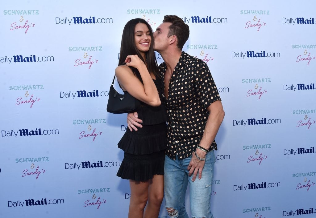 Ally Lewber and James Kennedy attend DailyMail.com and TMX opening celebration of Schwartz & Sandy's on July 19, 2022 in Los Angeles, California. 