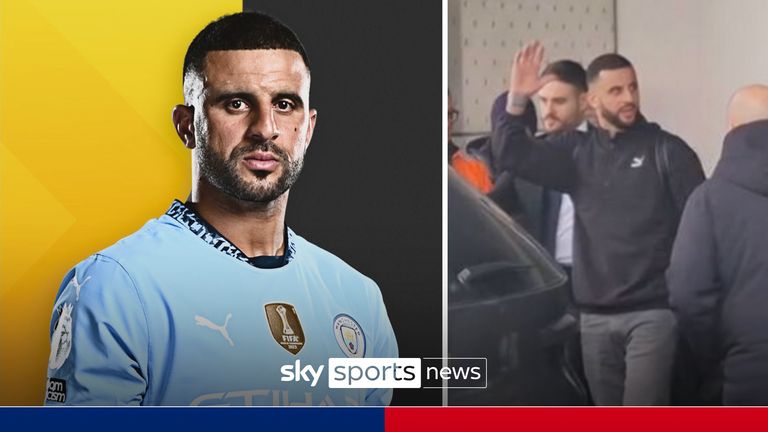 kyle walker arrives in Milan