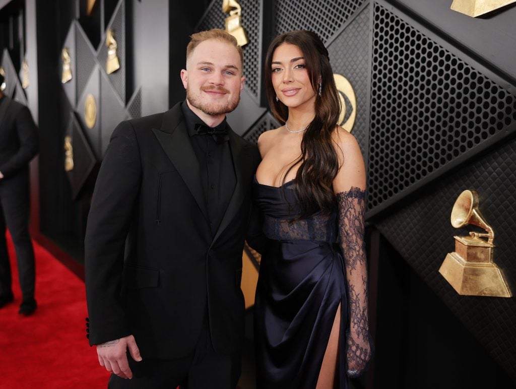 Zach Bryan and Brianna LaPaglia attend the 66th GRAMMY Awards at Crypto.com Arena on February 04, 2024 in Los Angeles, California. 