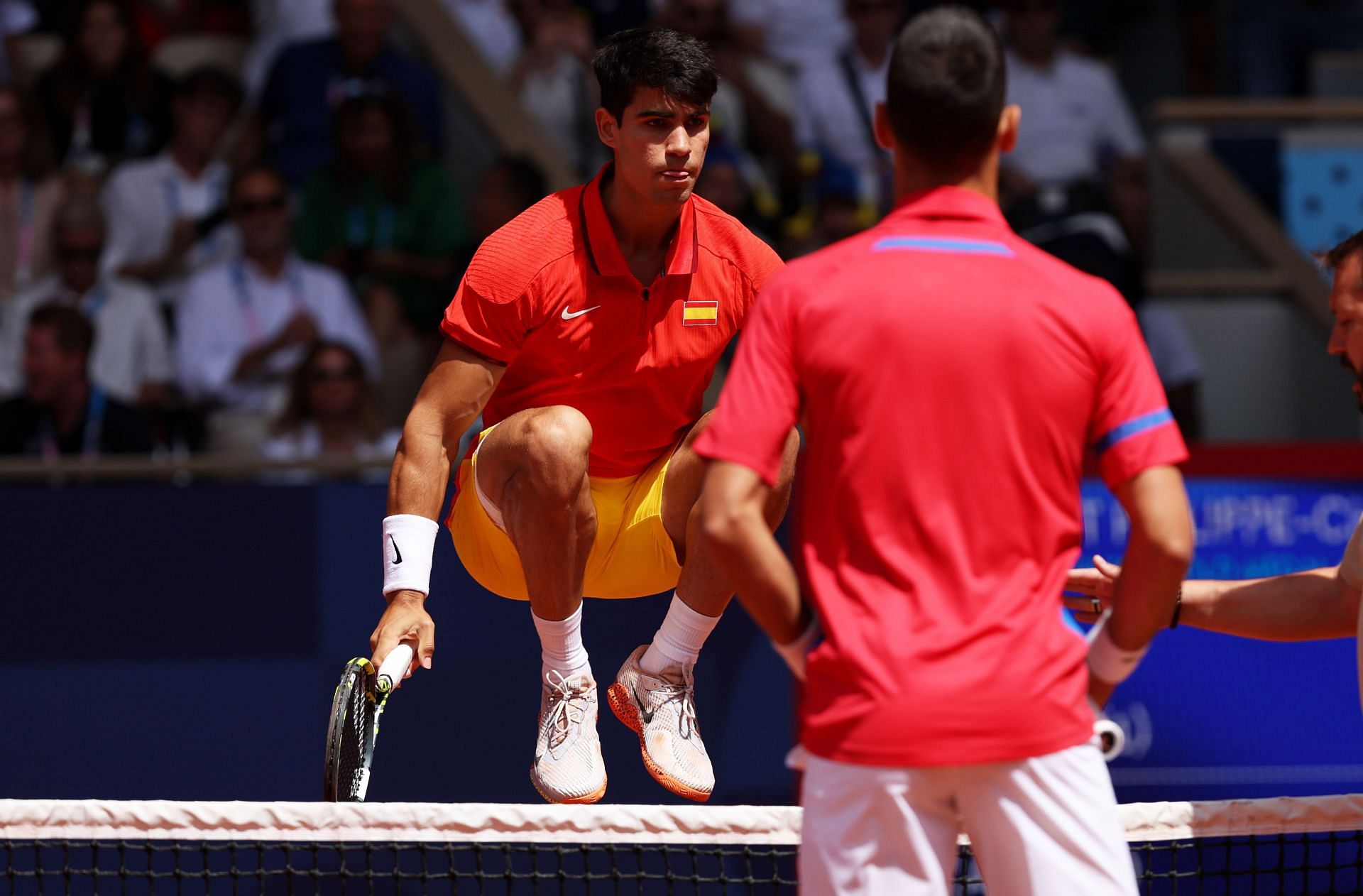 Carlos Alcaraz lost to Novak Djokovic in their most recent meeting at the 2024 Olympics (Image via Getty)