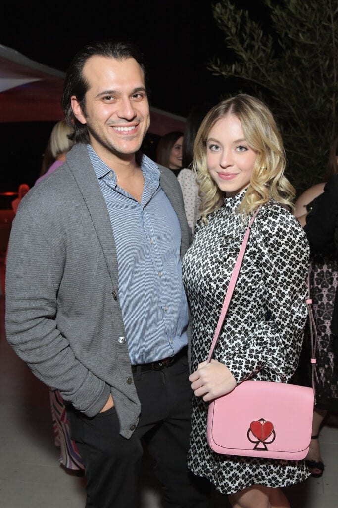 Jonathan Davino and Sydney Sweeney attend the InStyle and Kate Spade dinner at Spring Place on October 23, 2018 in Los Angeles, California.