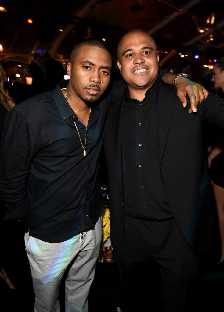 Rapper Nas and producer Irv Gotti attend Maxim's Hot 100 Women of 2014 celebration and sneak peek of the future of Maxim at Pacific Design Center on June 10, 2014 in West Hollywood, California.