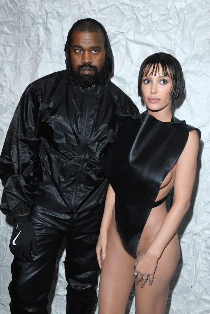 Kanye West and Bianca Censori attend the Marni Fall/Winter 2024 Fashion Show during the Milan Fashion Week - Womenswear Fall/Winter 2024-2025 on February 23, 2024 in Milan, Italy.