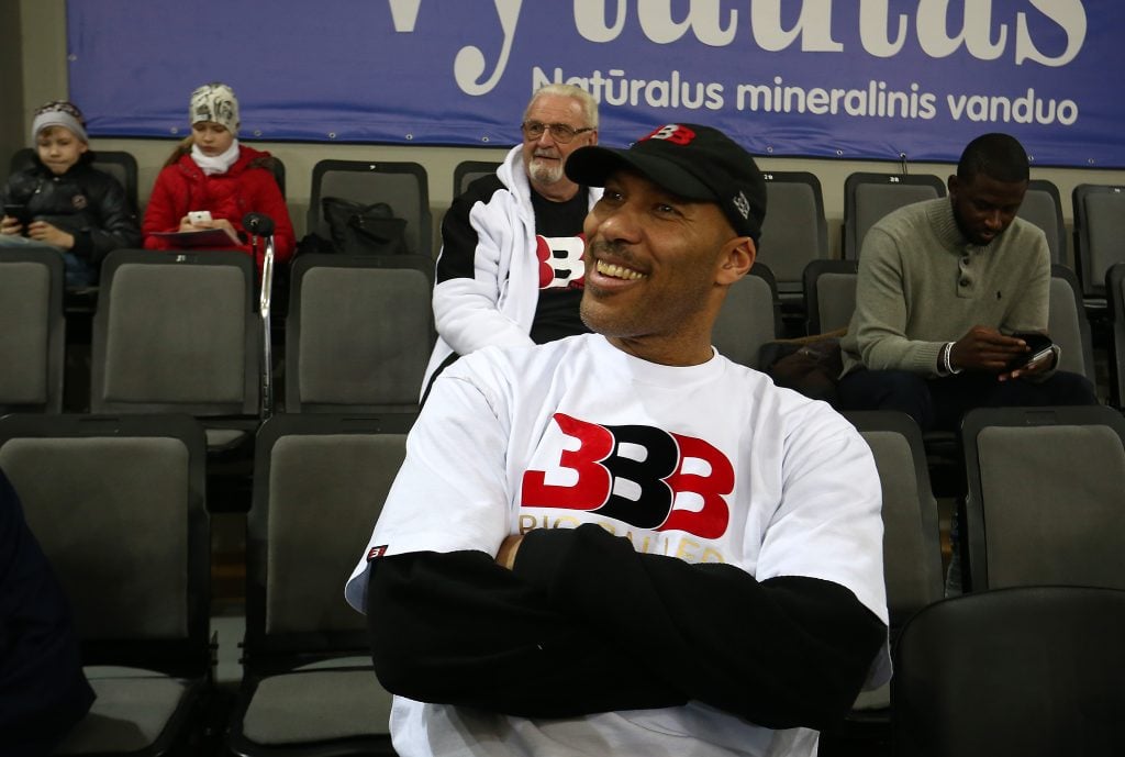 LaVar Ball, father of LaMelo and LiAngelo Ball looks on during their first training session with Lithuania Basketball team Vytautas Prienai on January 5, 2018 in Prienai, Lithuania.