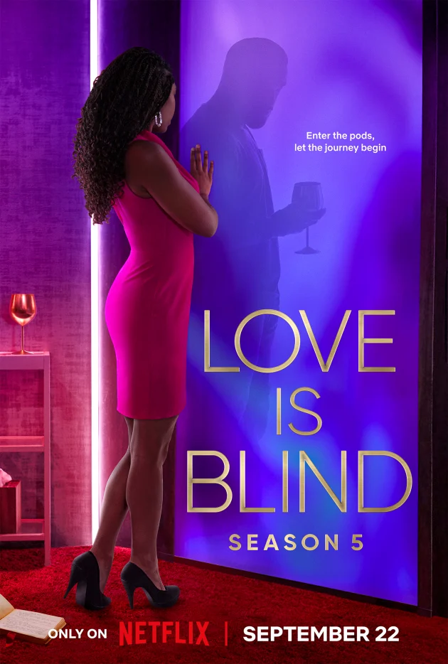 An advertisement for the fifth season of Love Is Blind.