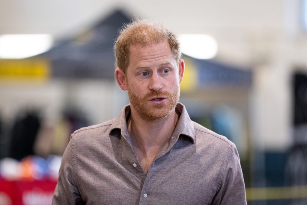 Prince Harry, the Duke of Sussex, attends the Invictus Games 2025 School Program Launch Event at Seaforth Armoury on November 18, 2024 in Vancouver, Canada.