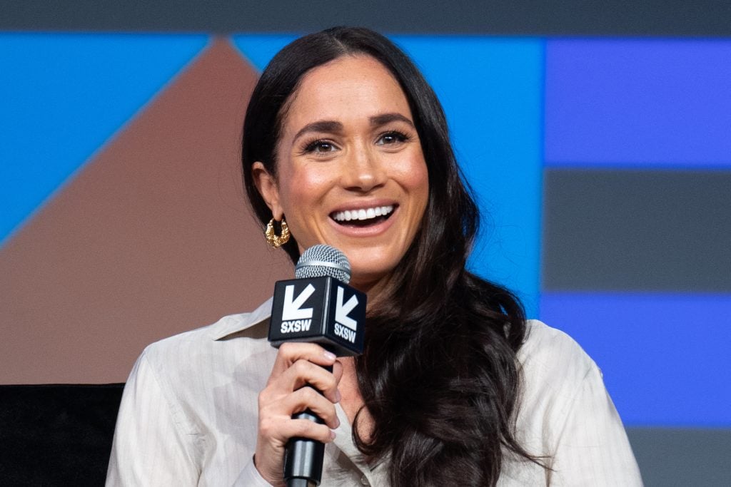 Britain's Meghan, Duchess of Sussex, attends the "Keynote: Breaking Barriers, Shaping Narratives: How Women Lead On and Off the Screen," during the SXSW 2024 Conference and Festivals at the Austin Convention Center on March 8, 2024, in Austin, Texas.