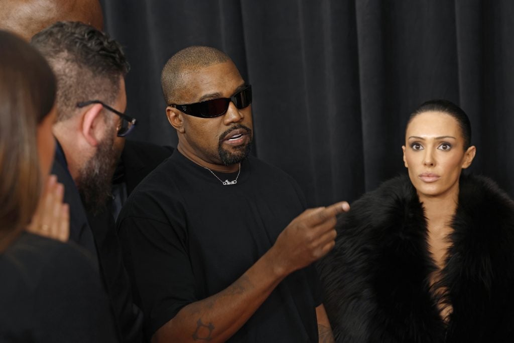 Kanye West and Bianca Censori attend the 67th GRAMMY Awards on February 02, 2025 in Los Angeles, California.