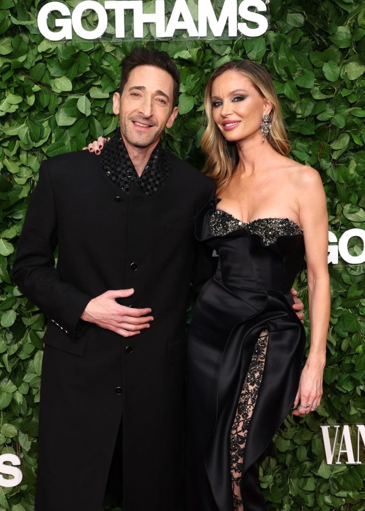 Adrien Brody and Georgina Chapman attend the Gothams 34th Annual Film Awards at Cipriani Wall Street on December 02, 2024 in New York City. 