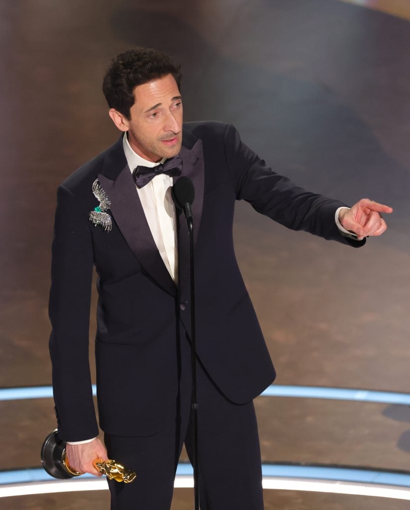 Adrien Brody accepts the Best Actor In A Leading Role award for 