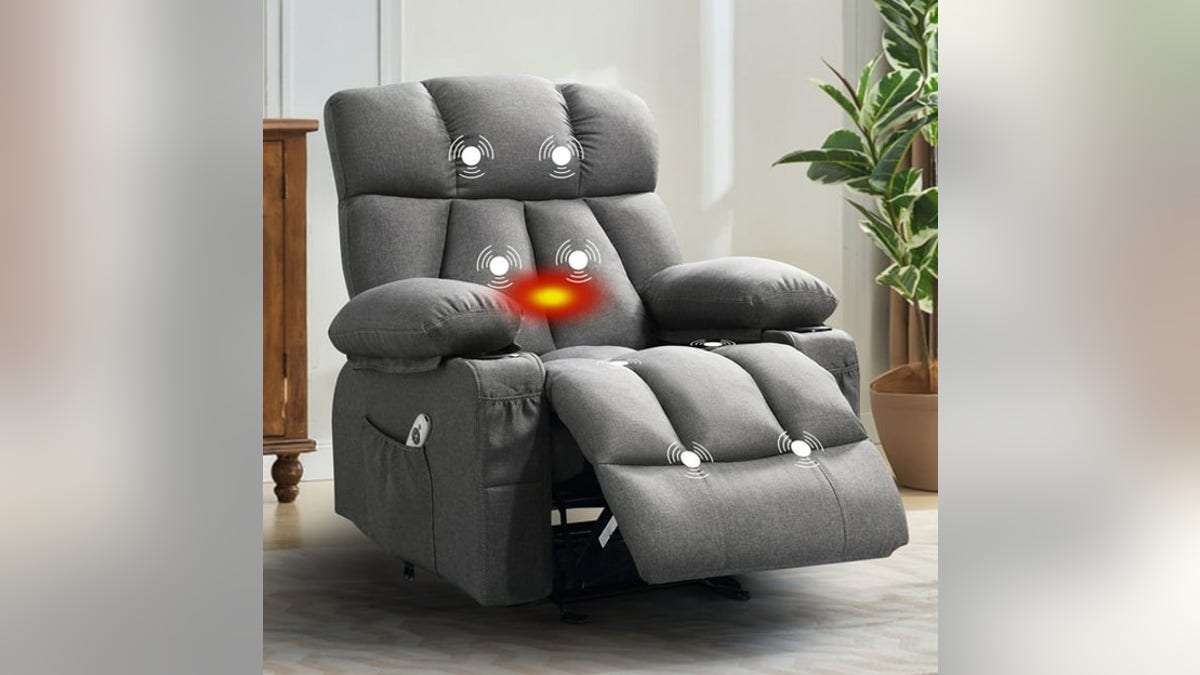 This recliner is heated and has a massage feature.