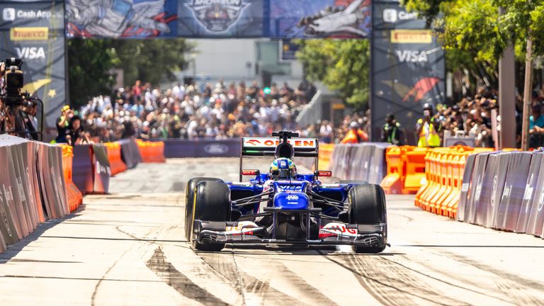 Arvid Lindblad drove at Red Bull Showrun Houston in Houston in September 2024 (Credit: Red Bull Content Pool)