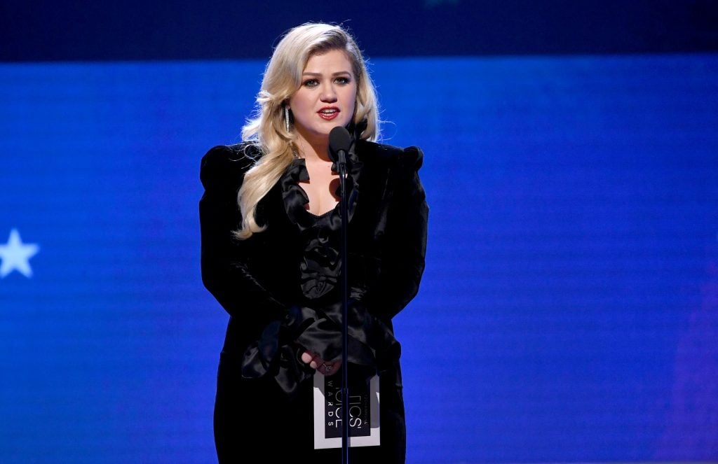 Kelly Clarkson speaks onstage during the 25th Annual Critics' Choice Awards at Barker Hangar on January 12, 2020 in Santa Monica, California. 