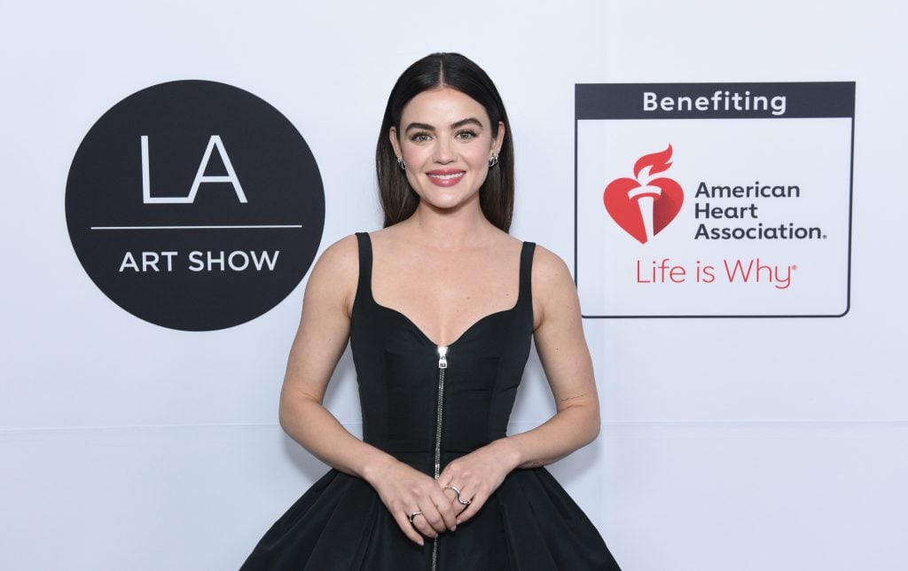 Lucy Hale hosts the LA Art Show opening night premiere party supporting the American Heart Association's Life Is Why Campaign on February 14, 2024 in Los Angeles, California.