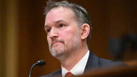 Jamieson Greer testifies during a Senate Finance Committee hearing on his nomination to be US Trade Representative