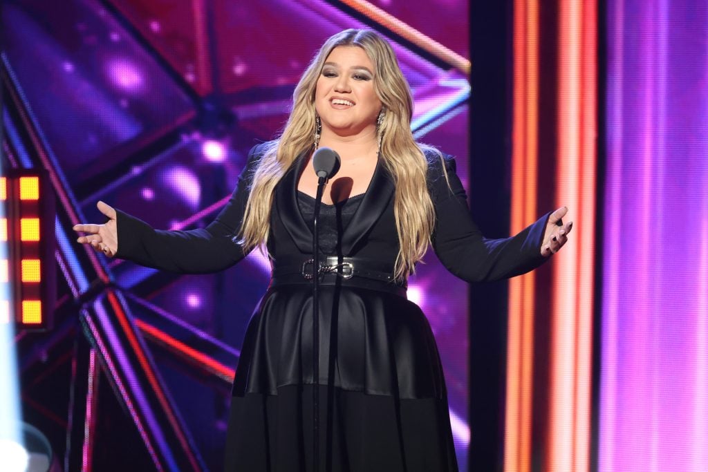 Kelly Clarkson speaks onstage during the 2023 iHeartRadio Music Awards at Dolby Theatre on March 27, 2023 in Hollywood, California.