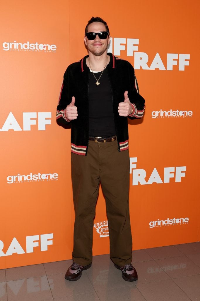 Pete Davidson flashes two thumbs up on February 26, 2025.