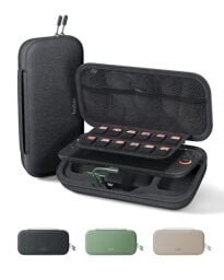 Belkin Gaming Charger Case for Nintendo Switch 2 with Removable 10,000mAh Power Bank, LCD Display, 30W Fast Charging - Travel Essentials - Charcoal