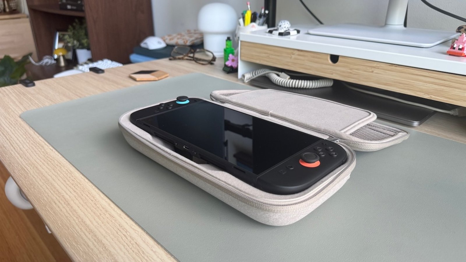 Nintendo Switch 2 inside the Belkin charging case