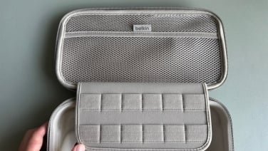 Inside of the Belkin Nintendo Switch 2 charging case's top compartment